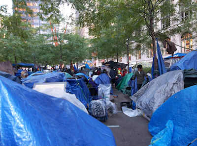 Tents in Zucotti Park - Occupy Wall Street